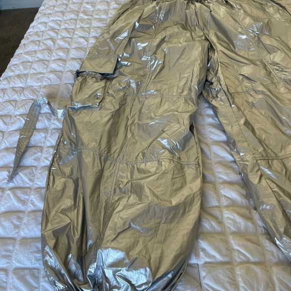 Urban Outfitters  silver metallic nylon cargo ballon pants - Picture 7 of 14